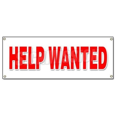 SIGNMISSION HELP WANTED BANNER SIGN now hiring interview application job position career B-Help Wanted